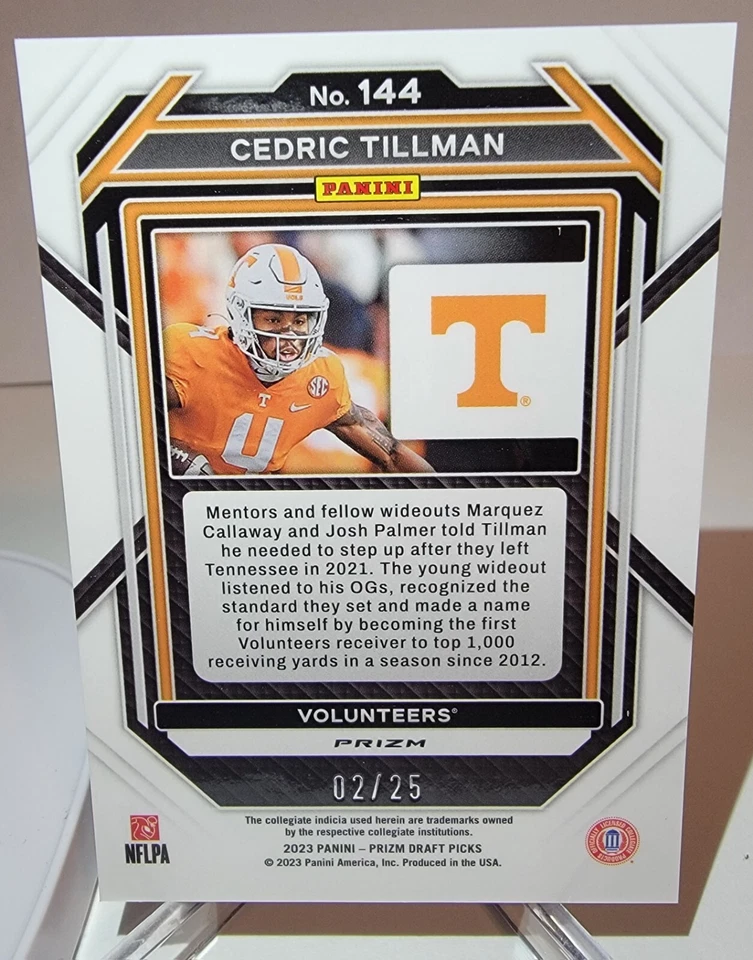 2023 Panini Prizm Draft Picks Cedric Tillman Mojo Prizm /25 - Image 2 of 3