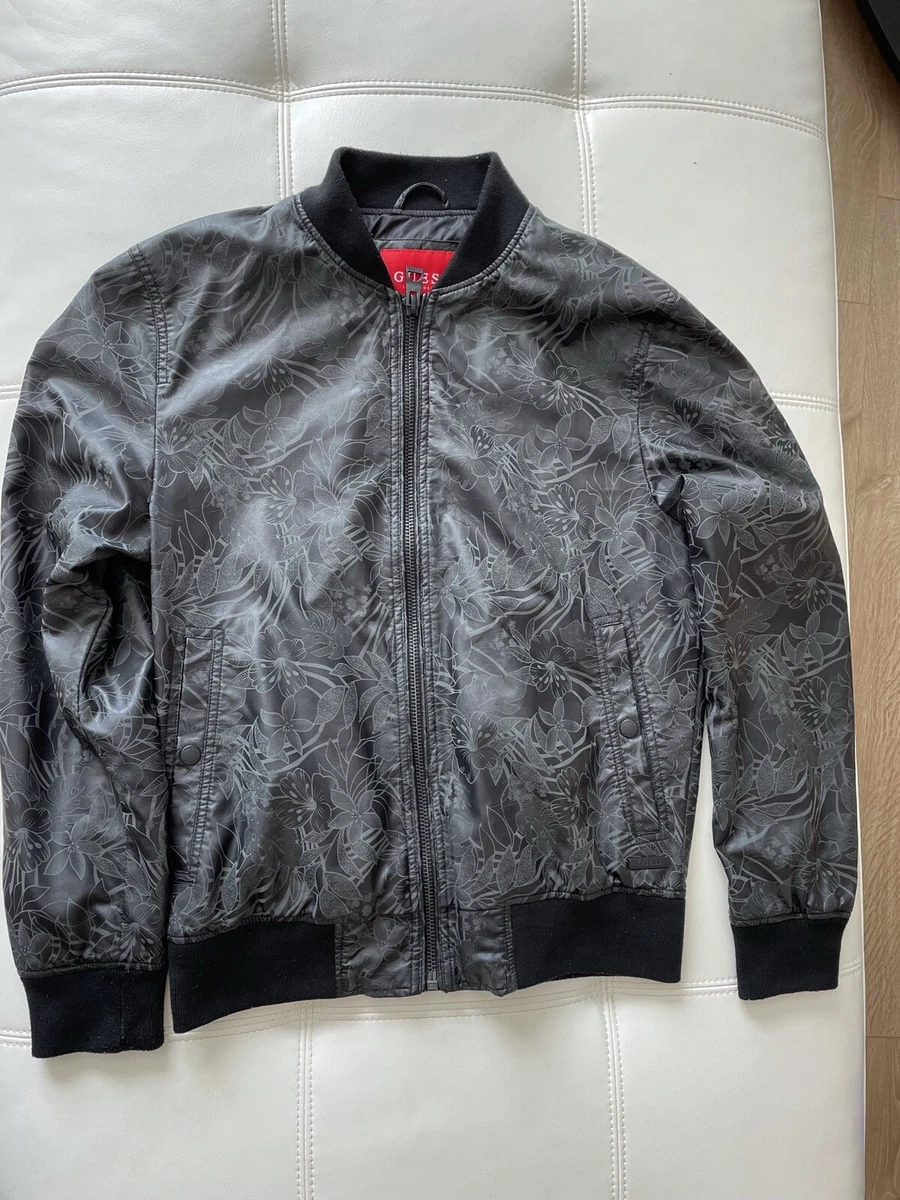 Guess. Vegan Leather Floral Bomber Jacket. S | eBay