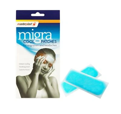 MASTERPLAST 2 Migra Cool Migraine Patches Cool Gel Instant Relief For Headaches & Migraines