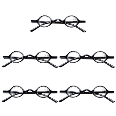 5PK Unisex Small Round Reading Glasses Blue Light Blocking Readers Men Women
