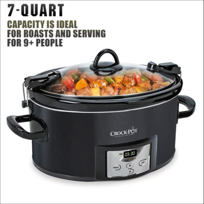 Crock-Pot 7-quart countdown slow cooker cooks meals around your schedule