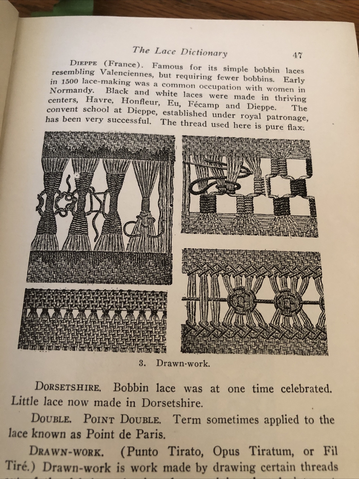 The Lace Dictionary, Clifford & Lawton 1913 Pocket Edition CR Clifford