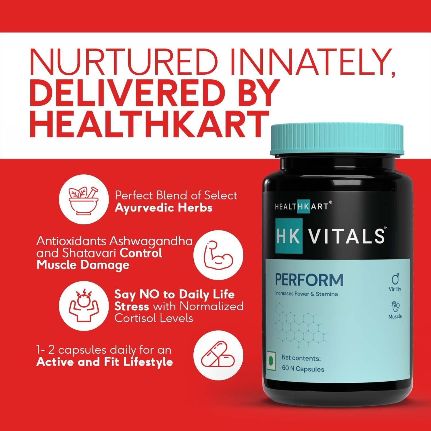 HealthKart HK Vitals Perform with Energy Stamina & Muscle Strength 60