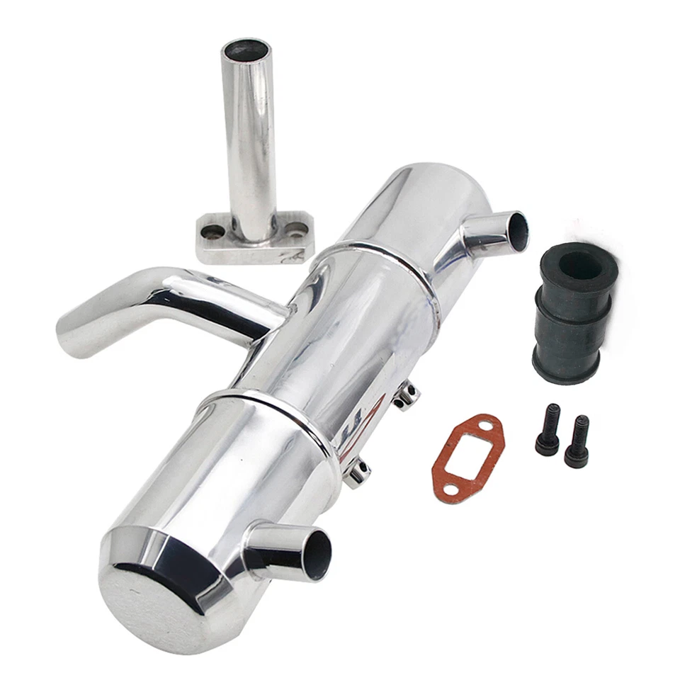 Aluminum Twin Tuning Exhaust Pipe For 1/5 RC HPI RV KM Baja 5B SS 5T PARTS - Image 4 of 4