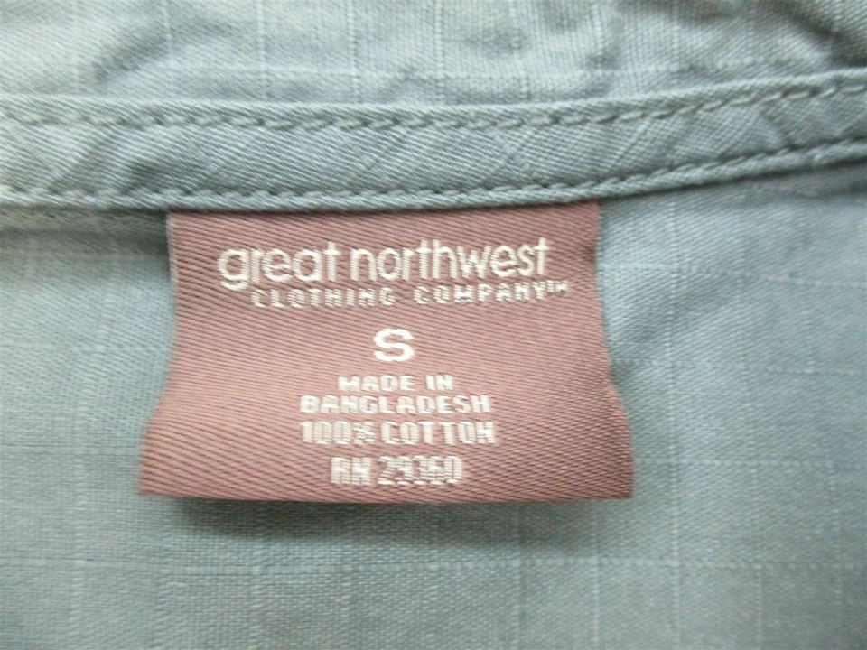 Camisa GREAT NORTHWEST Para Hombre Talla S Algodón Ropa de Día Gris Nueva Foto 3 de 4