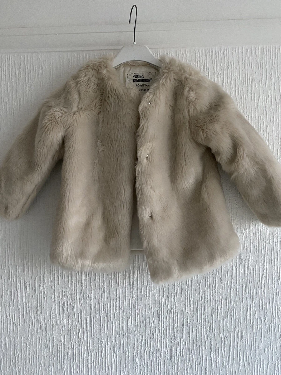 Girls grey fur clearance jacket