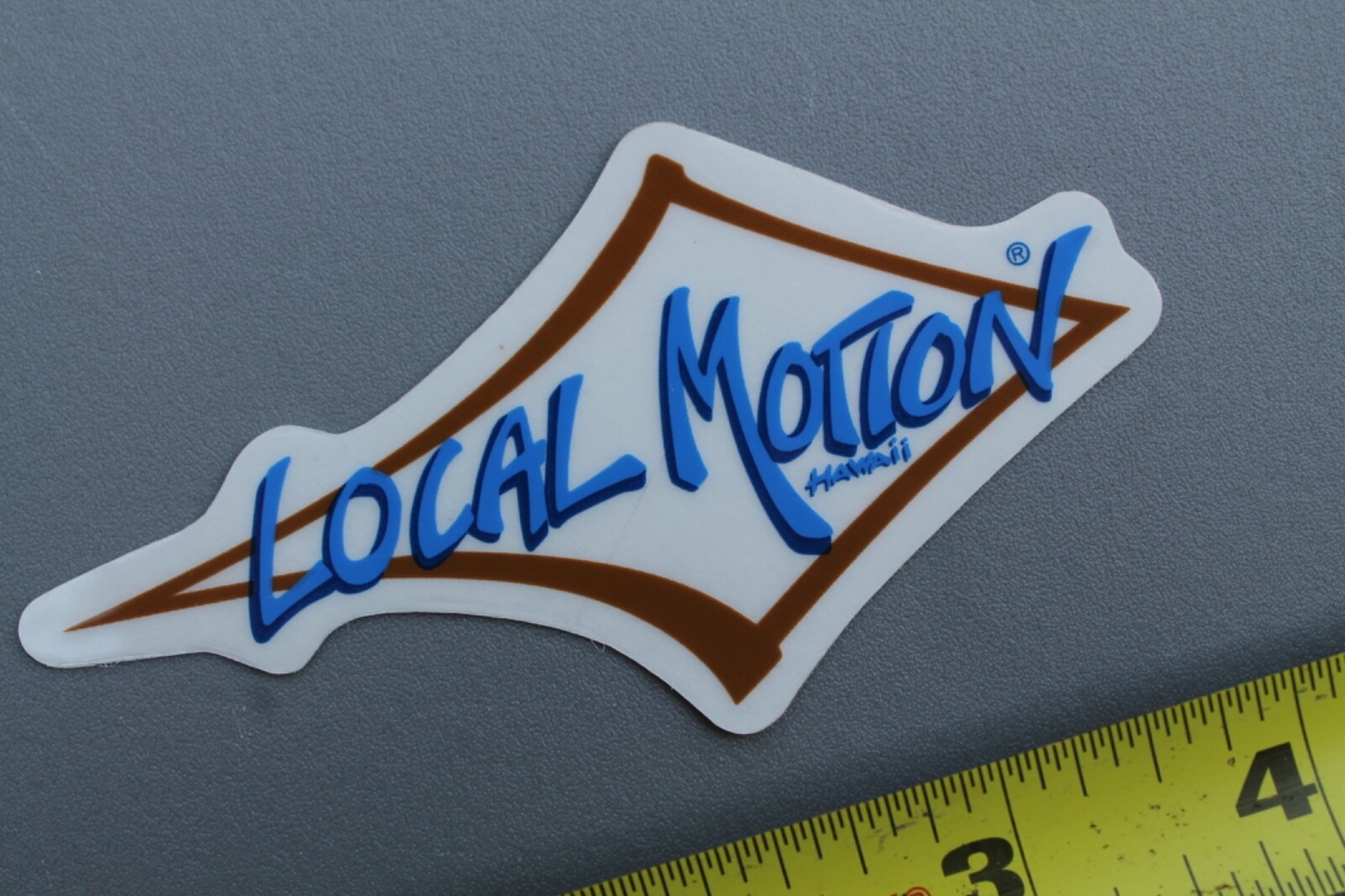 LOCAL MOTION Hawaii Surfboards Clear Brown Blue 80's LM1 Vintage Surfing STICKER