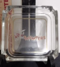 VINTAGE "THUMPERS" RESTAURANT CLEAR GLASS ASHTRAY~ EXCELLENT & DAILY SHIPPING!