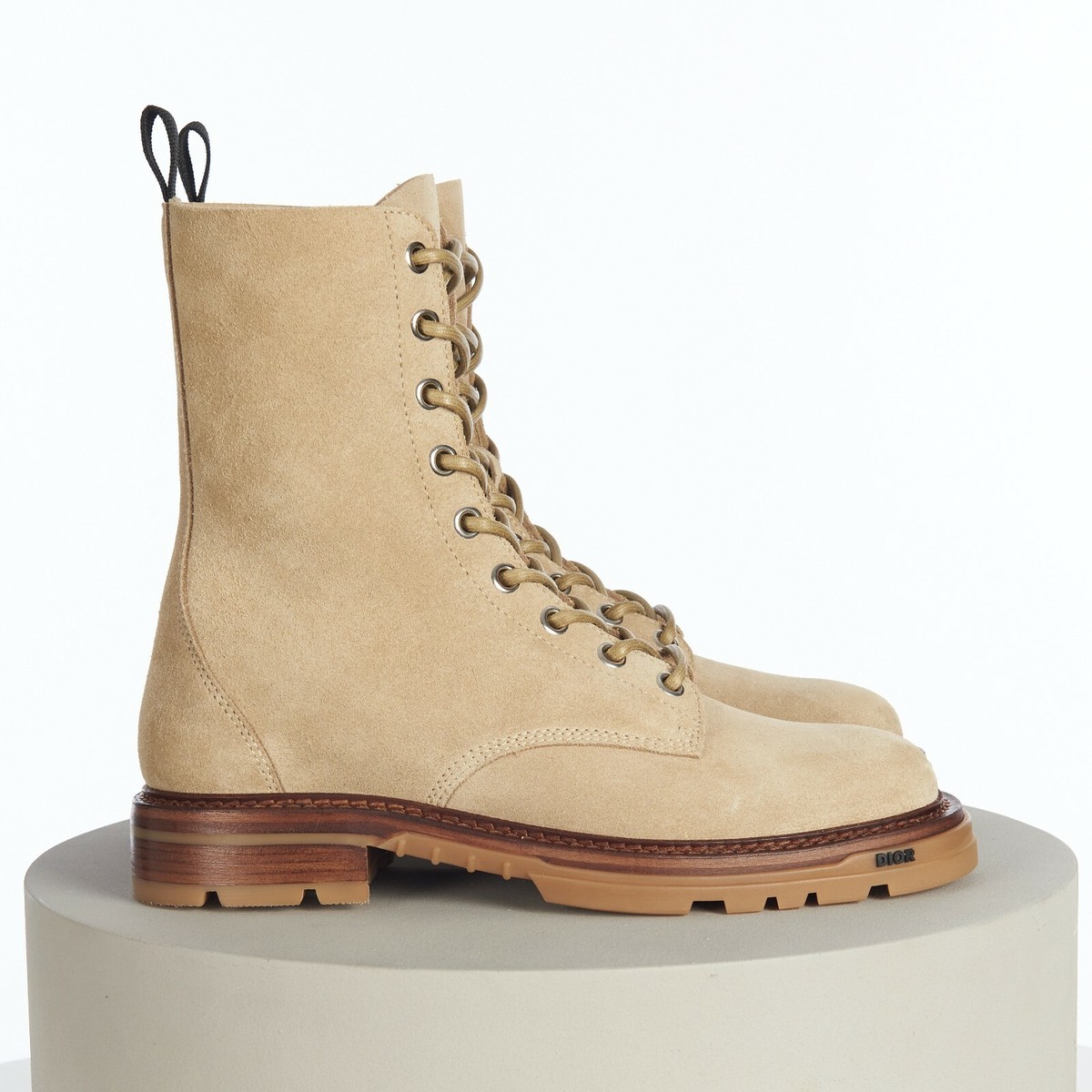 【超美品】DIOR　Combat ショートブーツ オブリーク ベージュ　42 DIOR 1550$ Beige Suede Explorer II Military/Combat Lace-Up Boots