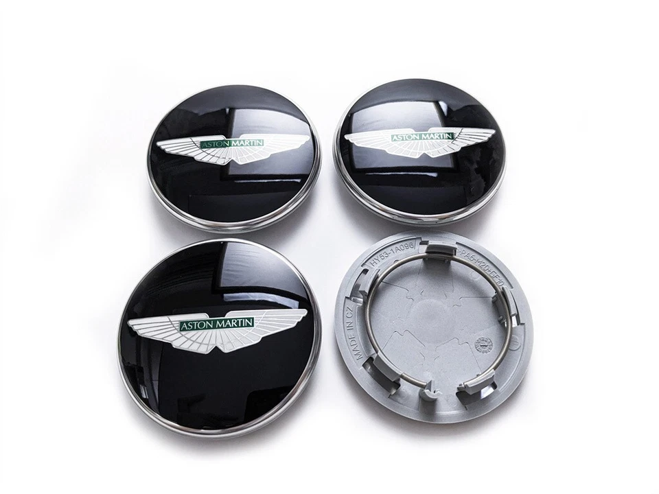 Kit de tapa central de rueda negra alas verdes Aston Martin V8 Rapide Virage OEM Foto 2 de 4