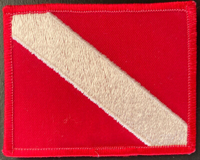 DIVER DOWN FLAG EMBROIDERED PATCH Scuba Diving Gift NEW iron-on RED EMBLEM