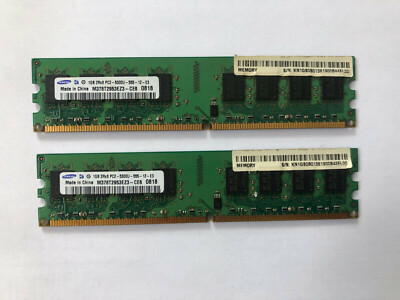 Samsung RAM M378T2953EZ3-CE6  2 x 1 GB 1GB 2Rx8 PC2-5300U-555-12-E3 667 MHZ 2GB
