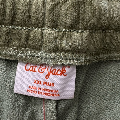 Cat & Jack Sweat Shorts Girls XXL Flexible Drawstring 2 Pocket Green Tie Dye New - Picture 2 of 11