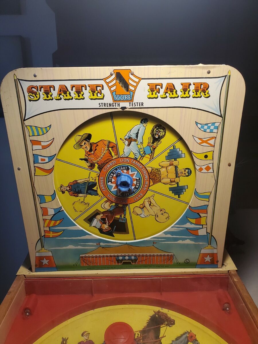 Vintage 1950's State Fair Strength Tester Pinball Machine Superior Toy Co.