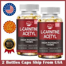 ACETYL L-CARNITINE 1500mg Nervous System Health Antioxidant 2 x 120PCS CAPSULES