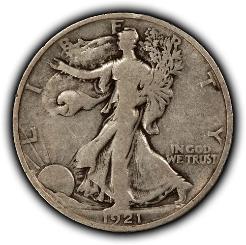 1921-D 50c Walking Liberty Half Dollar - VG/Fine Key Date Coin - SKU-B5443