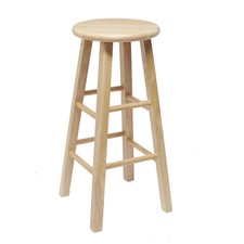 Mainstays Backless Wood Barstool Natural 29 in High Fully Assembled