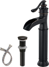 Waterfall Spout Oil Rubbed Bronze Bathroom Faucet Single Handle One Hole Vessel