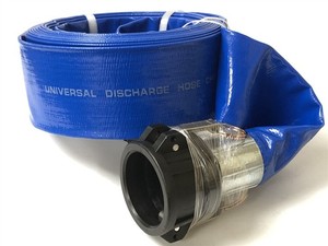 Layflat Universal Discharge Hose 2" x 25 ft. Standard Duty PVC - Poly Cam Lock