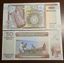 Burundi 1994 50 Francs Banknote UNC P36a