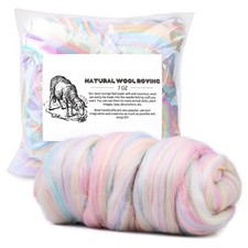 Wool Roving 7.02oz Colored Natural Needle Felting Wool Bulk for Spinning, Arm...