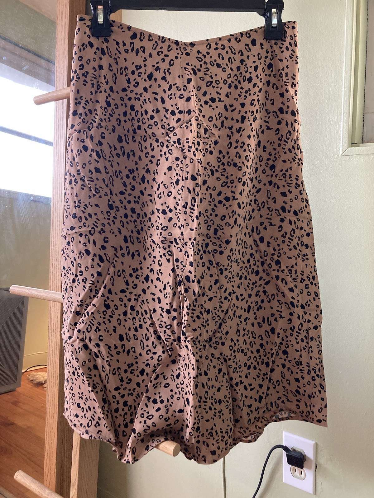 Reformation Midi Skirt Leopard Print Size 6-image