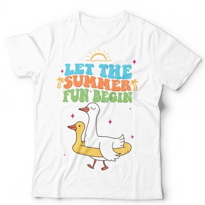 Sommershirt Let The Summer Fun Begin Duck Float Unisex & Kinder T-Shirt süß Strand