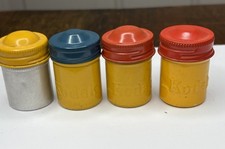 Set of 4 Vintage KODAK Aluminum Film Screw-Top Canisters Film In One Red Yellow