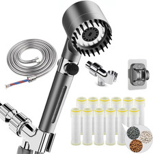 High Pressure Filtered Shower Head with Handheld 12 Water Softener Filters