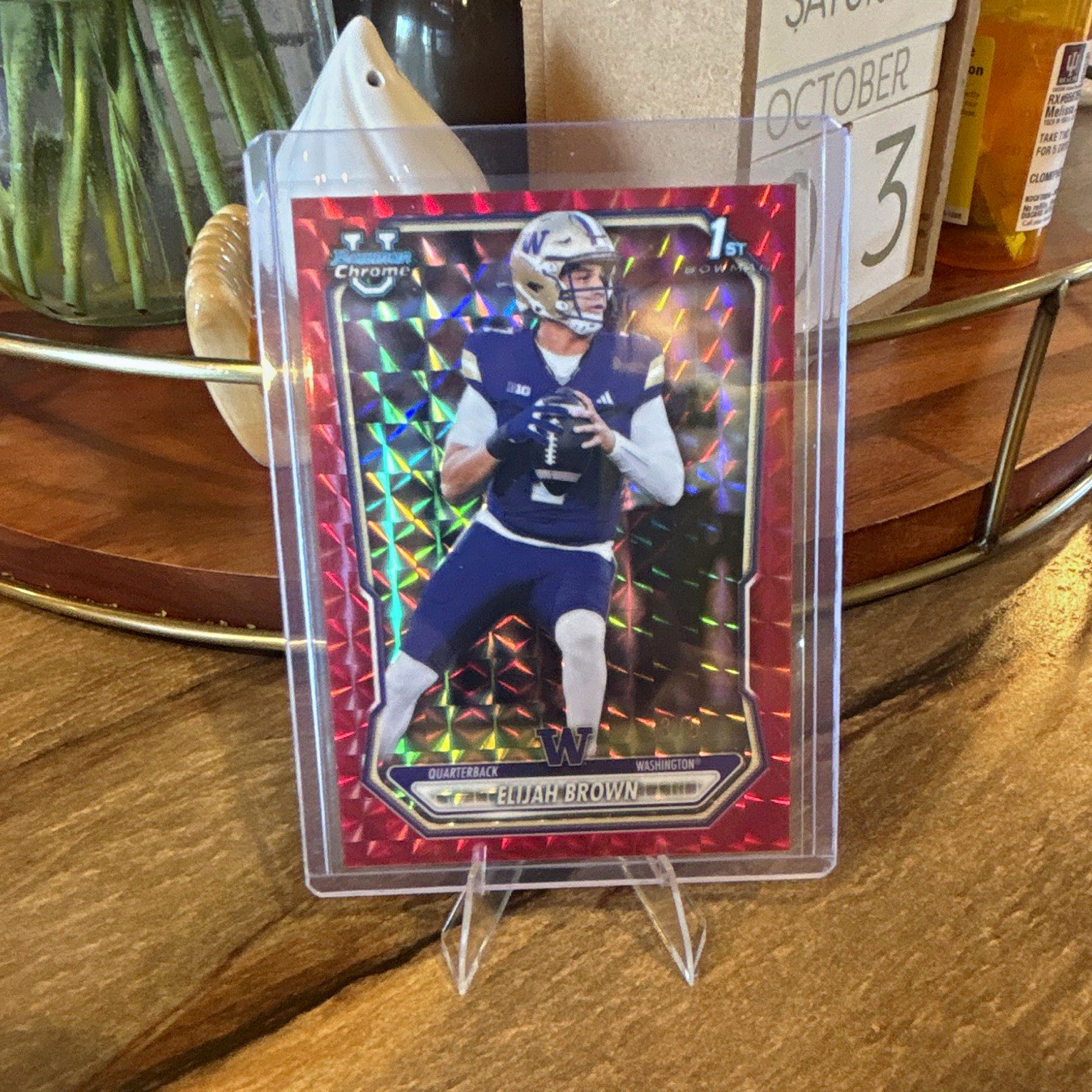 Topps 2026 Bowman Chrome 1st Bowman Elijah Brown Washington Huskies Red 3/5
