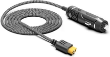 KFD 12V/24V Cigarette Lighter XT60 Car Charger Plug for Ecoflow Black 