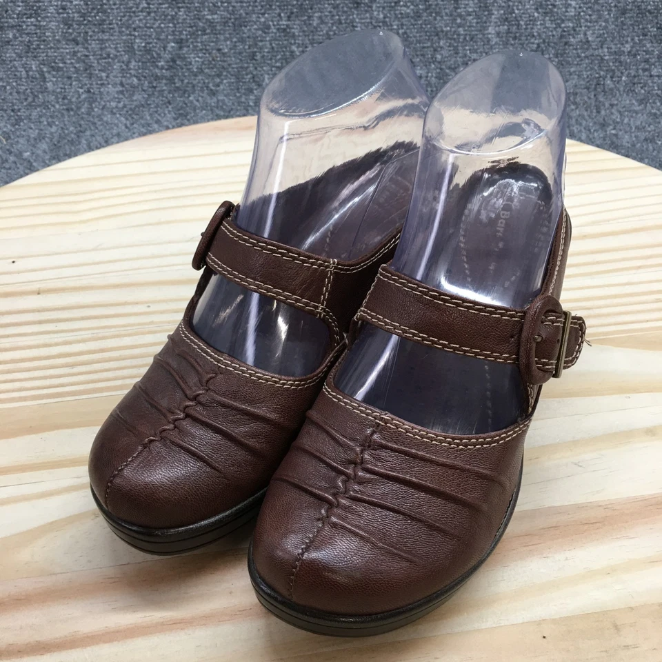 BareTraps Shoes Womens 6 M Huntley Clog Brown Leather Casual Comfort Block Heels - Image 4 of 4