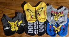 5 Pairs, Pok mon No-show Socks, Kids Shoe Size 4.5-8.5, New, Opened, Unused