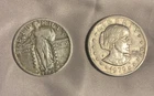 1928 Standing Liberty Quarter AC Average Circ + 1979 Susan B Anthony Dollar
