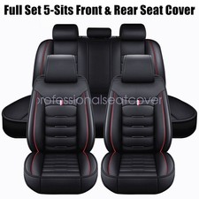 Car Seat Cover 5-seat Full Set Deluxe Leather Front Rear Protector For Nissan Car Seat Cover 5-seat Full Set Deluxe Leather Front Rear Protector For Nissan