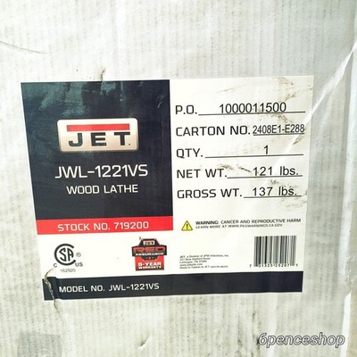 READ! USED Jet Jwl-1221Vs 12 In. X 21 In. Variable Speed Wood Lathe