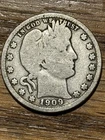 1909 D Barber Head Silver Quarter