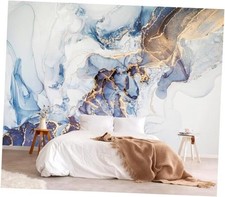 Gray and Gold Marble Peel and Stick Wallpaper Abstract Mural for 90"x 58" Z5