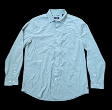 Chaps Men's L Teal Green Solid Button-Up Button-Down Pocket Casual Dress Shirt