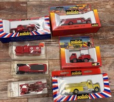Vintage Lot Of 7 Solido Fire Trucks Die Cast Engines New In Box France