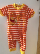 Vintage Pooh Jumpsuit Romper Or Sleeper Size 12m Disney Store Embroidered