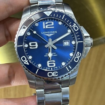 Longines Hydroconquest 43 mm GMT blaues Zifferblatt Automatik Uhr.
