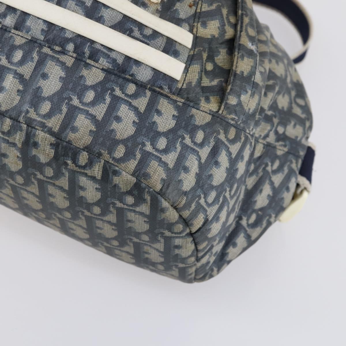Christian Dior Trotter Canvas Backpack PVC Blue Silver Auth bs31270 Christian Dior Trotter Canvas Boston Bag PVC Light Blue  main image 2