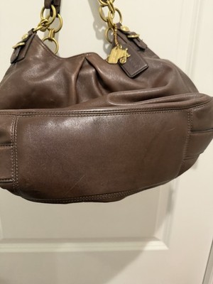 Coach Madison Maggie Brown H1082-15742 Gold 3 Compartment Shoulder