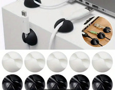 Cable Clips Car USB Cable wire Holder Desk Organizer Cord Self Adhesive  3 X 2cm