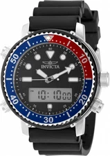 Invicta Pro Diver Quartz Analog-Digital Black Dial Pepsi Bezel Men's Watch 49451