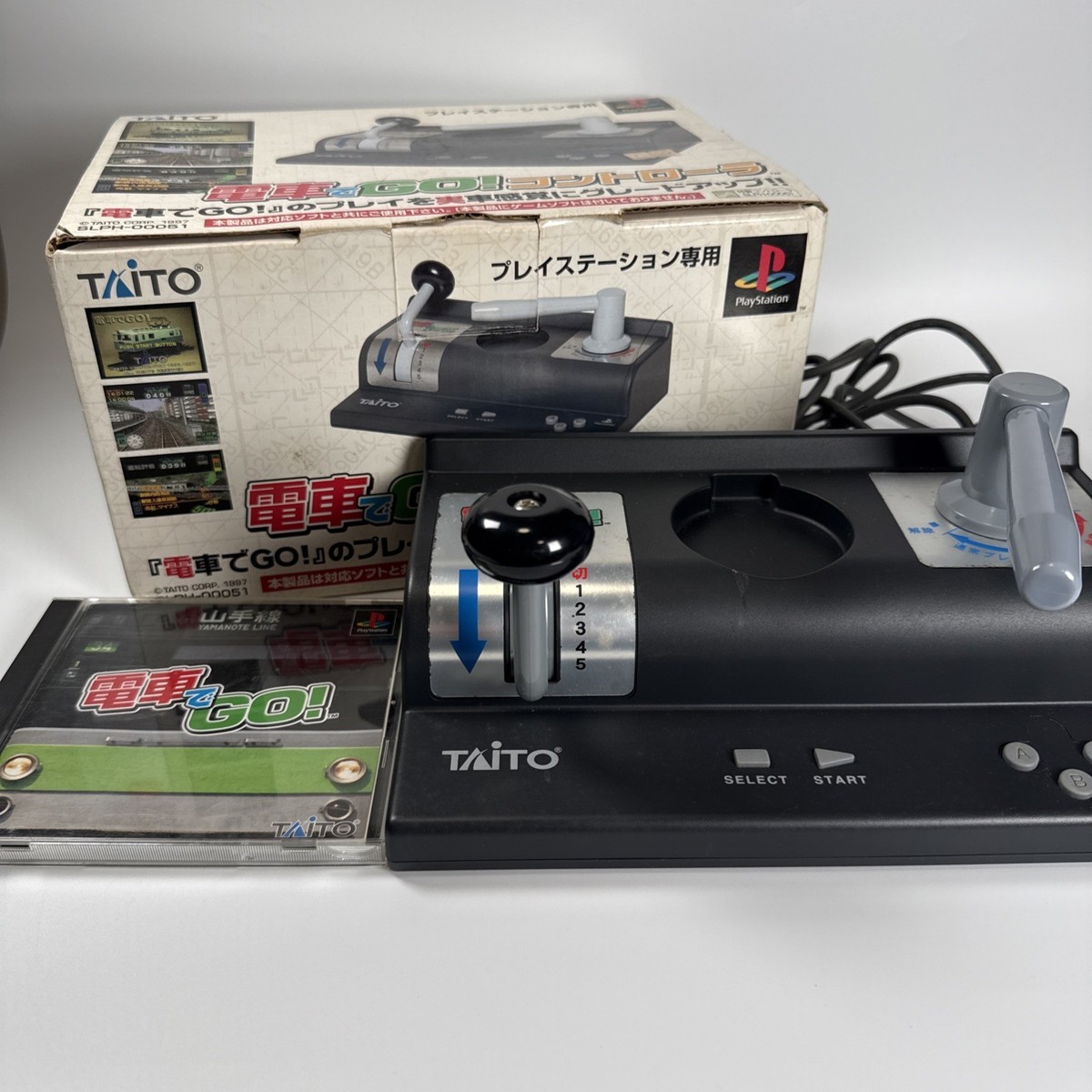 PS1 Densha de GO Controller + Game Set Taito SLPH-00051 Train