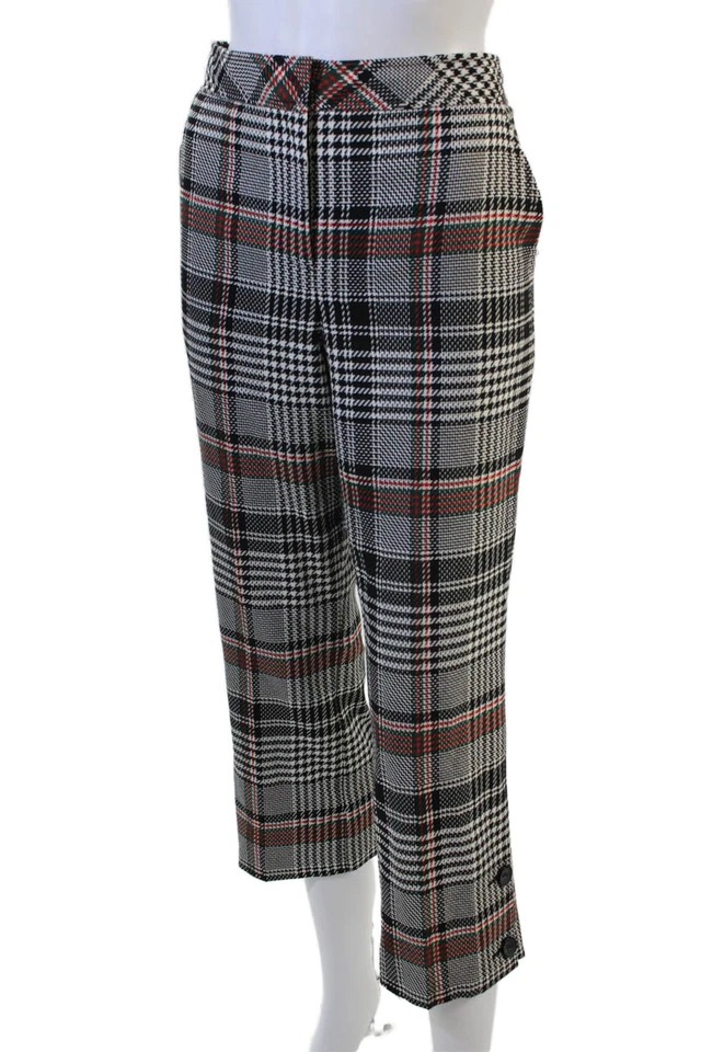Pantalones cortos al tobillo Trina Turk para mujer negros a cuadros talla 6 Foto 2 de 4