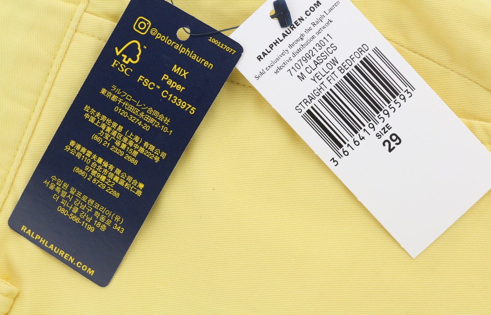 RALPH LAUREN Men's Shorts W29 Yellow Bedford Stretch Chino RRP196 * image 8