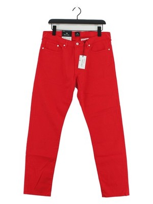 Paul Smith Herren Jeans W 32 in Rot Baumwolle mit Elasthan Straight Neu Mit Etikett